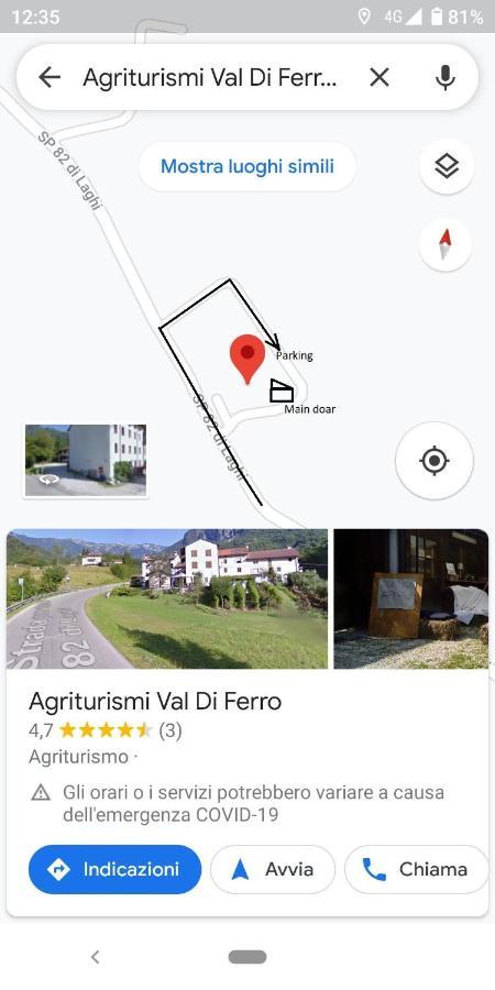 Agriturismo Val Di Ferro Arsiero Exteriér fotografie